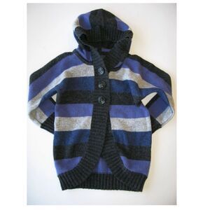 NEW Baby Gap kids girls sweater 3 3T stripe cardigan duster hoodie top blue gray